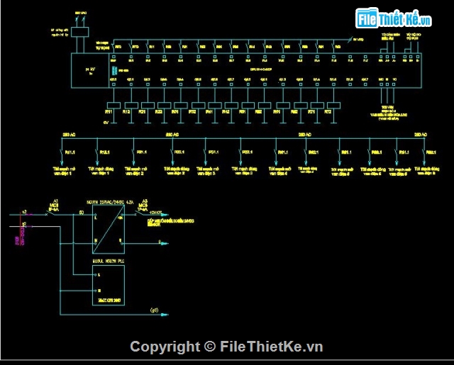 Bản vẽ autocad,bản vẽ cad,hệ thống PLC,biến tần